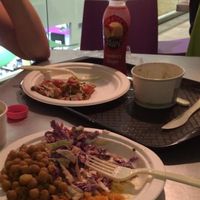 Tofu Lovers pizza and sweet potato spinach bake ( what's left of it) at Fresh Mart - Condado in San Juan