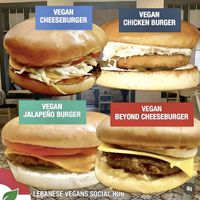 vegan beyond meat burgers/soy burgers  at Lebanese Vegans Social Hub in Beirut