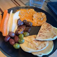 Hummus platter ($17??)  at DEN - Root Down - TC in Denver