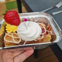 White choc and raspberry cake at Vegan Sweet Tooth in London