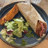   Gott’s vegan wrap: a medley of creative and delicious flavors.  at GOTT in Vestmannaeyjar