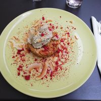 Carrot cake with lemon frosting. Also looked and tasted amazing. at Moyome in Krems An Der Donau