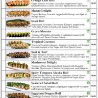 Vegetarian rolls (most are vegan)  at Hida Japanese Sizzling Skillet & Grill in Denver