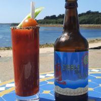 Bloody Mary + local beer at Dibble &Grub in Isles Of Scilly