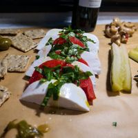 mozzarella, tomatoes and basil at Vromage Dairy-Free Cheese Shop in West Hollywood