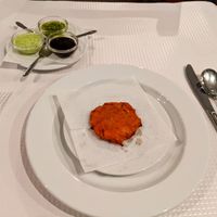Complimentary Onion Badje and chutneys at Everest Montahne at Everest Montanha in Lisbon