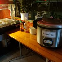 Rice and sauces at Vegegården in Malmo