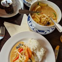 Red curry with tofu at Vegegården in Malmo