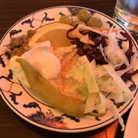 My tiny salad mix with tasty hummus   at Vegegården in Malmo