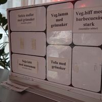Food map over the buffé  at Vegegården in Malmo