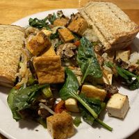 Veggie Hash with Cajun Tofu at Notchtop Bakery and Cafe in Estes Park
