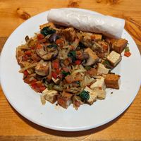 Veggie hash with corn tortillas. at Notchtop Bakery and Cafe in Estes Park