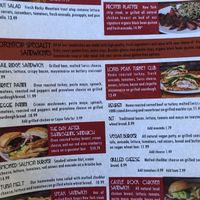 Part of the large menu  at Notchtop Bakery and Cafe in Estes Park