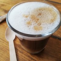 Cafè amb llet d'avena at Ona Beach Bar in Roses