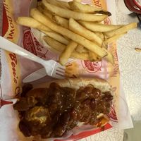 Vegan chili dog  at Ben's Chili Bowl in Washington