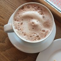 hot chocolate with soy milk  at Eugens Bio Cafe Restaurant in Konstanz