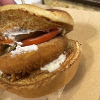 Plant based chicken burger   at POMMES FREUNDE in Berlin