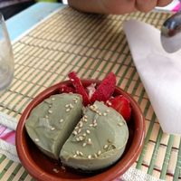 raw vegan cheesecake matcha thee at HōnestBar:Ibiza  in Ibiza