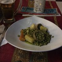 Greek style artichokes with peas and potatoes  at Gran Aladino in Corfu