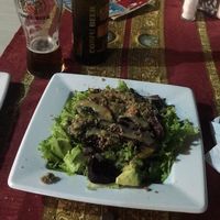 The best salad ever. Avocado, betroot, nuts and grilled mushrooms. So delicious at Gran Aladino in Corfu