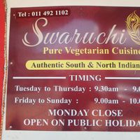 Hours of Operation at Swaruchi in Johannesburg