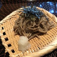 Soba with radish and mountain wasabi seasoning  at Kakusho in Takayama