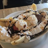 banana split GALORE! at Brasserie LoLa in Paris