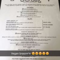 Menu at Brasserie LoLa in Paris