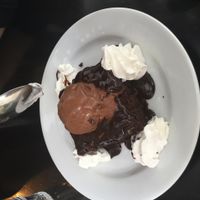 Chocolate cake at Brasserie LoLa in Paris