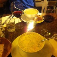 Thai soup as a starter - yum! at Brasserie LoLa in Paris