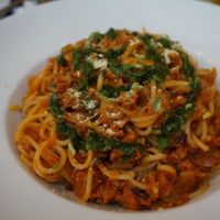 Spaghetti Bolognese at Brasserie LoLa in Paris