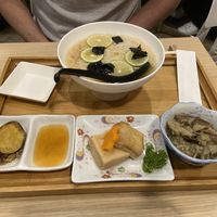 Lime Somen, sweet potato tempura, koya tofu, miso eggplant   at Isoya Japanese Vegetarian in Hong Kong Island