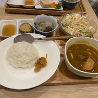 Vegetable curry w/ rice, avocado salad (my favorite!), sweet potato tempura, miso eggplant   at Isoya Japanese Vegetarian in Hong Kong Island