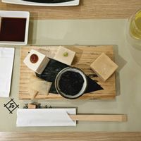 Appetizer platter with 3 different kinds of tofu at Isoya Japanese Vegetarian in Hong Kong Island