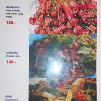 Wanida's menu at Wanida Kitchen in Pattaya