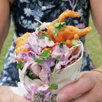 Pakora wrap at Fresh Rootz in Derby