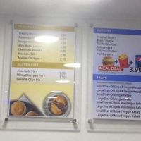 The complete menu  at The Veggie Corner in Coventry