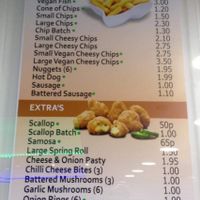 Menu board at The Veggie Corner in Coventry