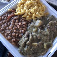 Turkey, Mac, and black eyed peas  at Go Vegan Grill in Decatur