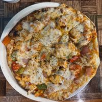 Crispy Tofu pizza 🍕   at Seriously Vegan in Austin
