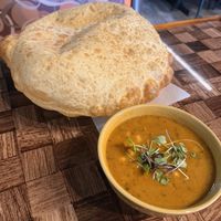Fried sourdough & chickpea curry combo (great deal!)  at Seriously Vegan in Austin
