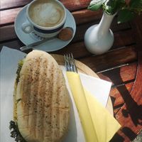 Scrambled Tofu Sandwich at Schneider's in Frankfurt