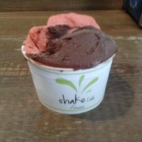 strawberry and chocolate sorbetto at Shake Cafe - Santa Maria Novella in Florence