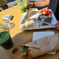 Chickpea chuna and sweet potato toast with peanut butter at Shake Cafe - Santa Maria Novella in Florence