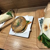 green wrap, vegan bagel, vegan wrap at Shake Cafe - Santa Maria Novella in Florence