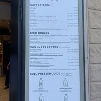 Drinks menu- plant based milks available  at Shake Cafe - Santa Maria Novella in Florence
