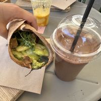 Green goddess wrap & espresso PB smoothie  at Shake Cafe - Santa Maria Novella in Florence
