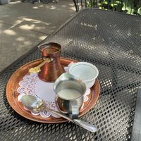 Turkish coffee with almond milk  at Marino Adriatic Cafe in Portland