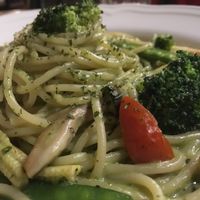 Spinach cashew spaghetti at Veganday Cafe in Taichung