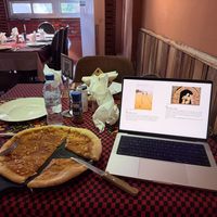 Pizza marinara with spicy oil  at SANGO in Bangui